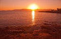 Beautiful romantic red summer sunset over Palma bay Royalty Free Stock Photo