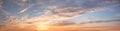 Beautiful romantic sunset sky panorama Royalty Free Stock Photo