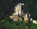 Beautiful romantically and magically castle on a hill in the woods.Germany Royalty Free Stock Photo