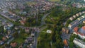 Beautiful Rondo Stargard Park Jagiellonski Aerial View Poland