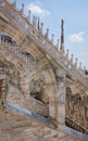 Beautiful roof of the Duomo cathedral in Milan.