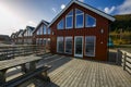 Beautiful rorbu or fishermans houses in Svolvaer Lofoten Islands in Norway