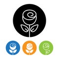 Beautiful Rose flower icon and logo in trendy linear style. Royalty Free Stock Photo