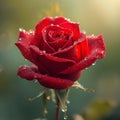 Beautiful Rose Flower with Morning Dew in Sharp Macro Detail Royalty Free Stock Photo