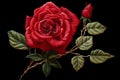 Rose Needlepoint Illustration