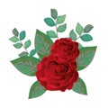 Beautiful rosebush decoration icon