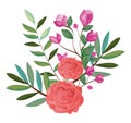 Beautiful rosebush decoration icon