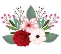 Beautiful rosebush decoration icon