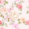 Beautiful roses seamless pattern Royalty Free Stock Photo