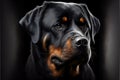 Beautiful Rottweiler Dog Portrait Looking At Camera