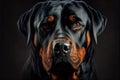 Beautiful Rottweiler dog portrait looking at camera