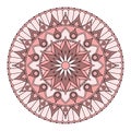 Beautiful round dusty rose mandala with floral pattern. Vector design Royalty Free Stock Photo