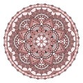 Beautiful round dusty rose mandala. Vector design Royalty Free Stock Photo