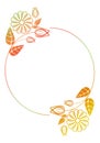 Beautiful round floral frame with gradient fill. Raster clip art.