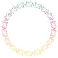 Beautiful round floral frame with gradient fill. Raster clip art. Royalty Free Stock Photo