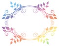 Beautiful round floral frame with gradient fill. Raster clip art. Royalty Free Stock Photo