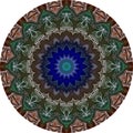 Beautiful round mandala pattern in ethnic style. Decorative plate. Print for carpet, rug, beach mat