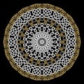 Beautiful round mandala pattern. Ornamental greek and celtic style vector background. Colorful ornaments. Tribal ethnic floral Royalty Free Stock Photo