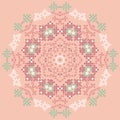 Beautiful round pattern cross-stitch pattern for embroidery, jacquard knit, cloth, folk decor, mandala