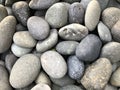 Beautiful round stones on the beach near the sea Royalty Free Stock Photo