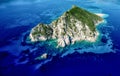 An aerial view of marathonisi in zakynthos Royalty Free Stock Photo