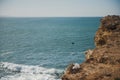 Beautiful rugged coastline with waves crashing against the cliffs Royalty Free Stock Photo