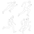Beautiful Runner Line Art Vector Graphic .