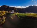 Sv. Marko chapel in Lower Danje, Slovenia at autumn colors