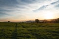 Beautiful rural landscape at sunset, panorama of countryside in Slovakia. Royalty Free Stock Photo