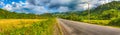 Beautiful rural landscape.Vang Vieng, Laos. Panorama