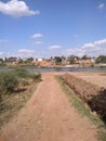 Beautiful rural pathway with sky