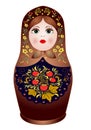 Beautiful Russian doll-matryoshka painted Khokhloma illustration