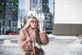 Beautiful russian girl from siberia portrait in winter Royalty Free Stock Photo