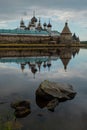 Beautiful russian Solovki Monastery at summer day Royalty Free Stock Photo