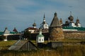 Beautiful russian Solovki Monastery at summer day Royalty Free Stock Photo