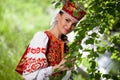 Beautiful Russian woman in national clothes