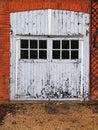 Beautiful rustic old wooden garage door Royalty Free Stock Photo