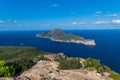 Beautiful on Sa Dragonera from mountains of Tramuntana, Mallorca, Spain Royalty Free Stock Photo