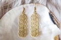 Beautiful sacred geometry brass earrings