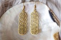 Beautiful sacred geometry brass earrings