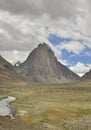 A beautiful sacred Mount Gumbok Rangan (Gonbo Rangjon) with flowing Kargyak river in Darcha-Padum road.