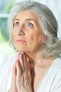 Beautiful sad elderly woman Royalty Free Stock Photo