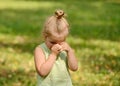 Beautiful sad little girl crying Royalty Free Stock Photo