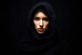 Beautiful sad woman in hijab.fashion muslim style girl