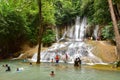 Beautiful Sai Yok Noi Waterfall in Sai Yok District Royalty Free Stock Photo