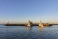 Beautiful sailboat and Howth Lighthouse