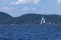 Beautiful sailboat sailing in the bay of ParanaguÃ¡