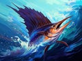 Ai Generated illustration Wildlife Concept of Beautiful sailfish Royalty Free Stock Photo