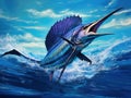 Ai Generated illustration Wildlife Concept of Beautiful sailfish Royalty Free Stock Photo