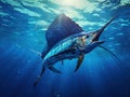 Ai Generated illustration Wildlife Concept of Beautiful sailfish Royalty Free Stock Photo